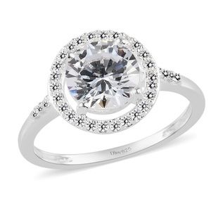 CZ Solitaire Ring In Sterling Silver